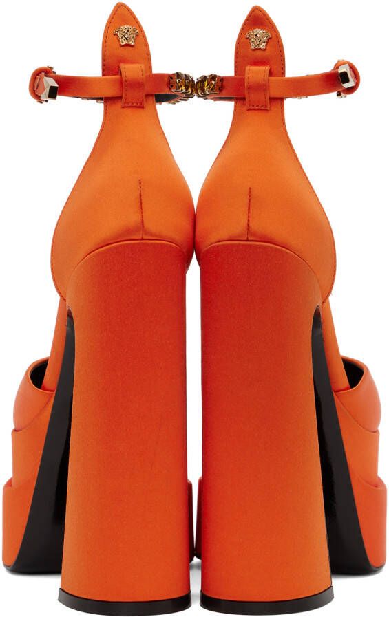 Versace Orange Aevitas Heels
