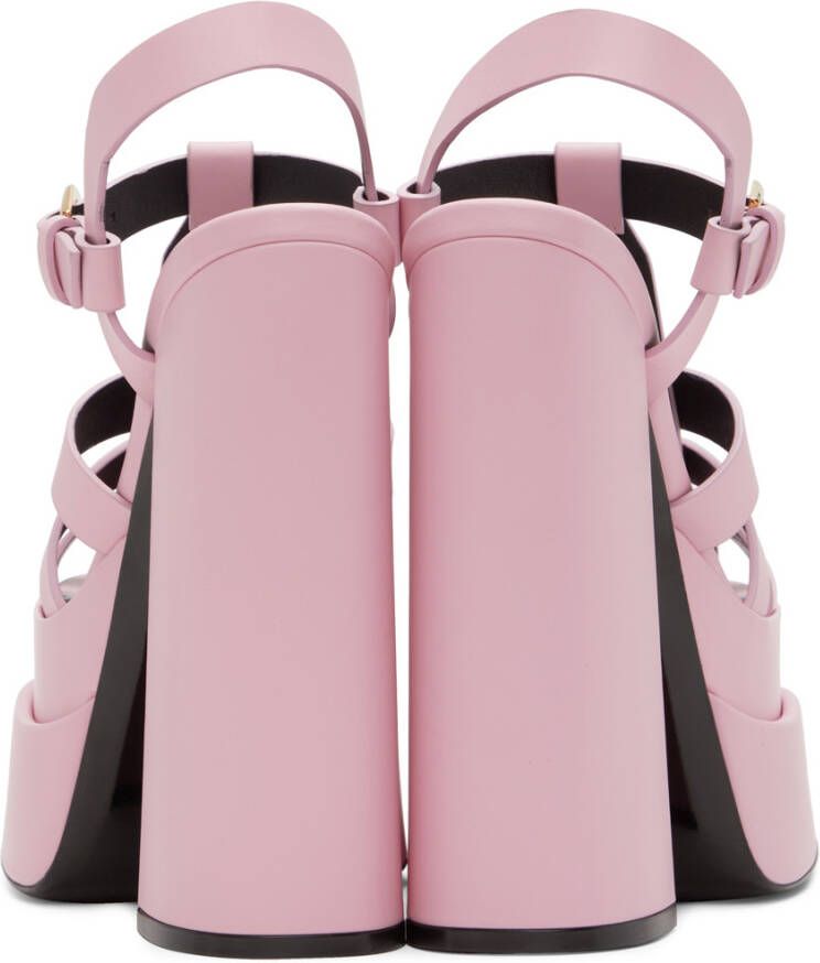 Versace Pink 'La Medusa' Platform Mary Jane Heels