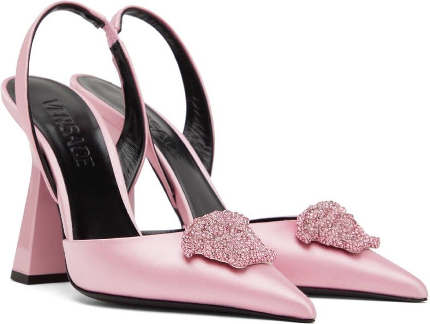 Versace Pink 'La Medusa' Slingback Heels