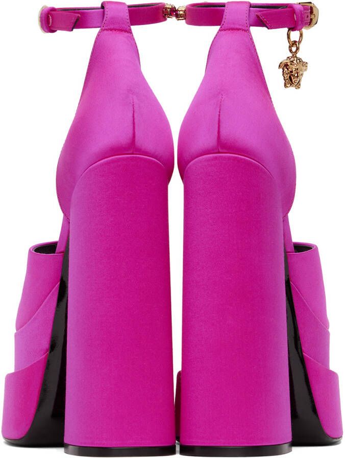 Versace Pink Medusa Aevitas Platform Heeled Sandals