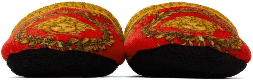 Versace Red & Black I Heart Baroque Slippers