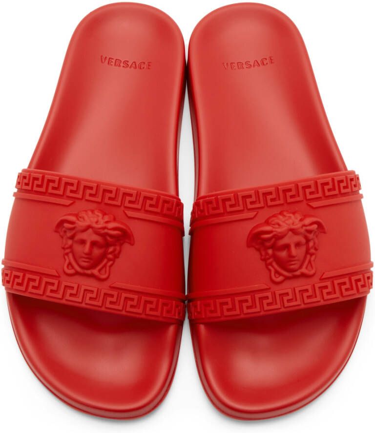 Versace Red Palazzo Pool Slides