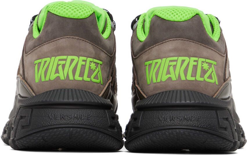 Versace Taupe & Green Trigreca Sneakers