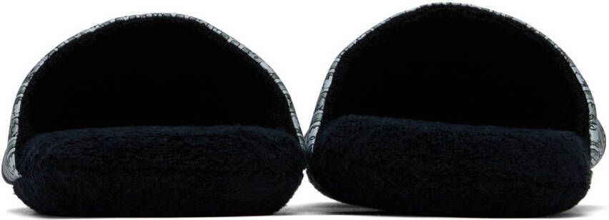 Versace Underwear Black Baroque Slippers