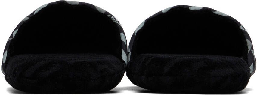 Versace Underwear Black 'La Greca' Slippers