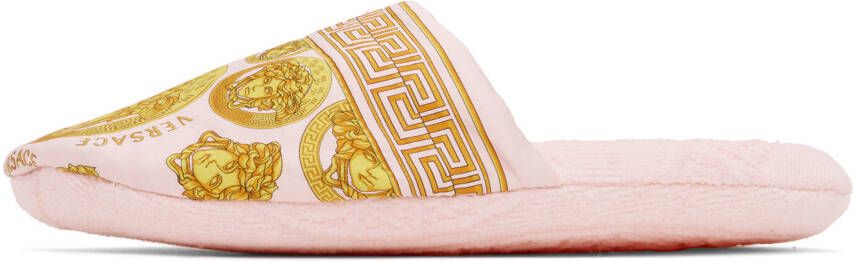 Versace Underwear Pink Baroque Slippers