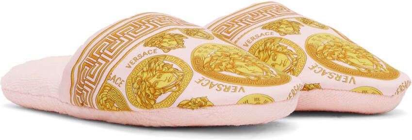 Versace Underwear Pink Baroque Slippers