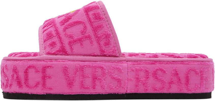 Versace Underwear Pink Medusa Slippers