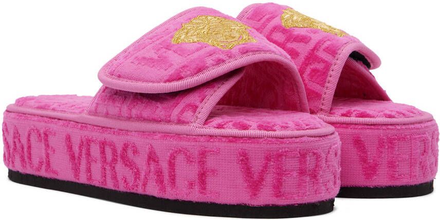 Versace Underwear Pink Medusa Slippers