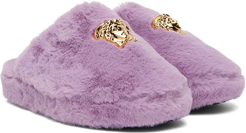 Versace Underwear Purple Medusa Slippers