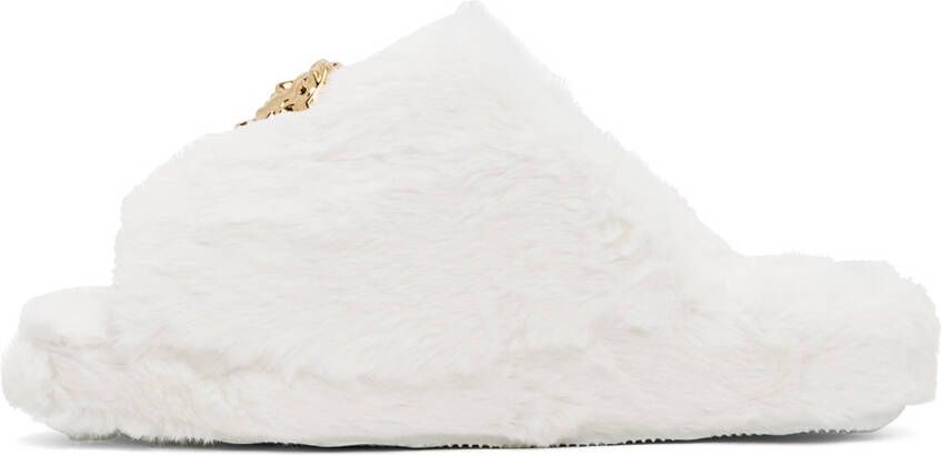 Versace Underwear White 'La Medusa' Slippers