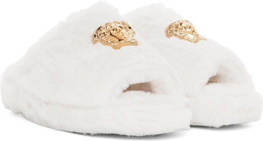 Versace Underwear White 'La Medusa' Slippers