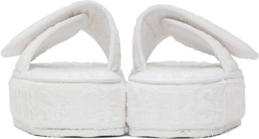 Versace Underwear White Medusa Platform Slippers