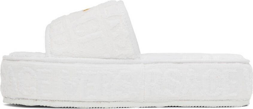 Versace Underwear White Medusa Platform Slippers