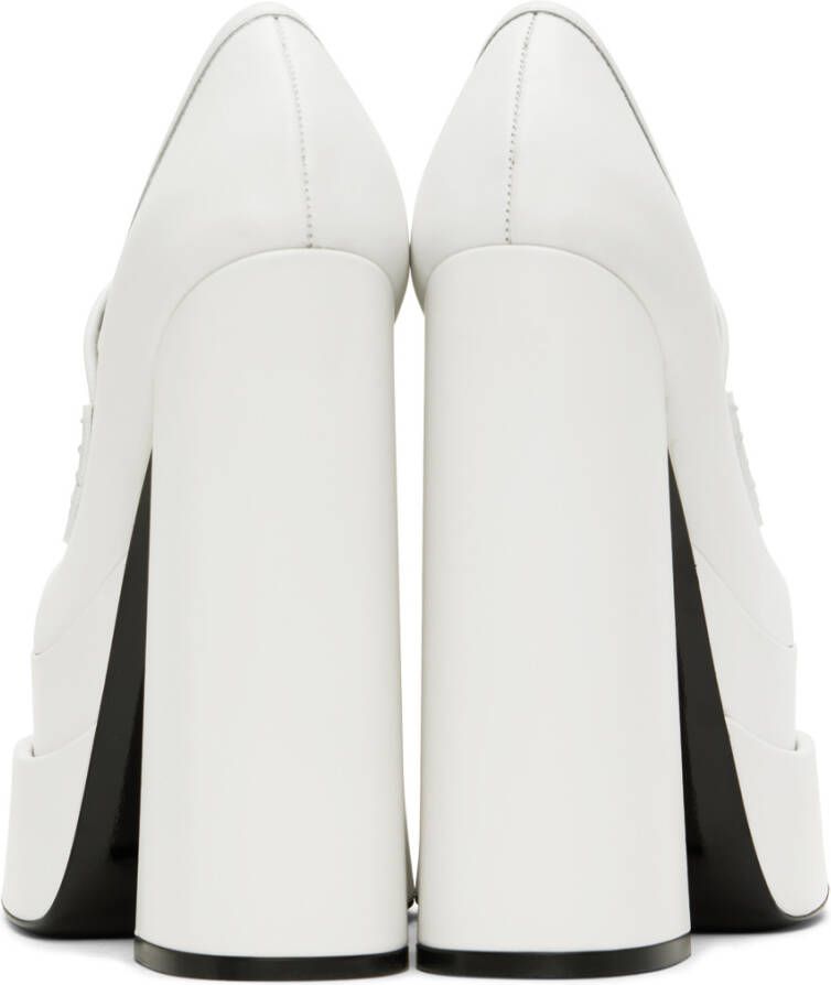 Versace White Aevitas Platform Loafers