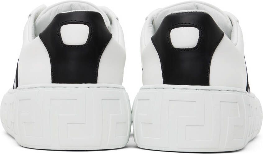 Versace White & Black Greca Sneakers