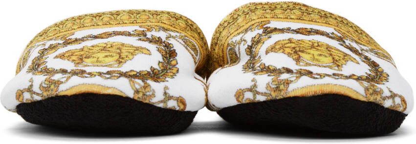 Versace White & Black I Heart Baroque Slippers