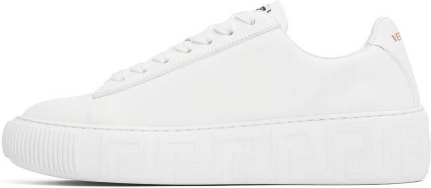 Versace White & Pink Safety Pin Sneakers