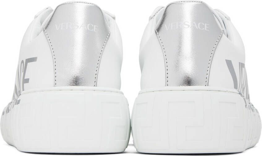 Versace White & Silver Greca Sneakers