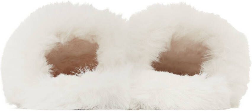 Versace White Faux-Fur Palazzo Slippers