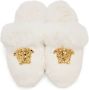 Versace White Faux-Fur Palazzo Slippers - Thumbnail 5