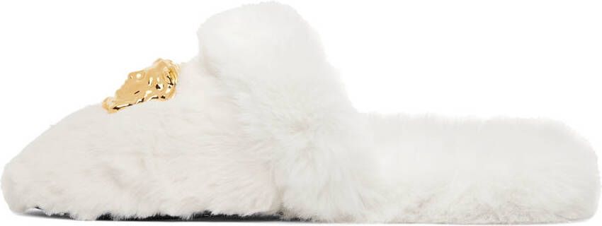 Versace White Palazzo Slippers