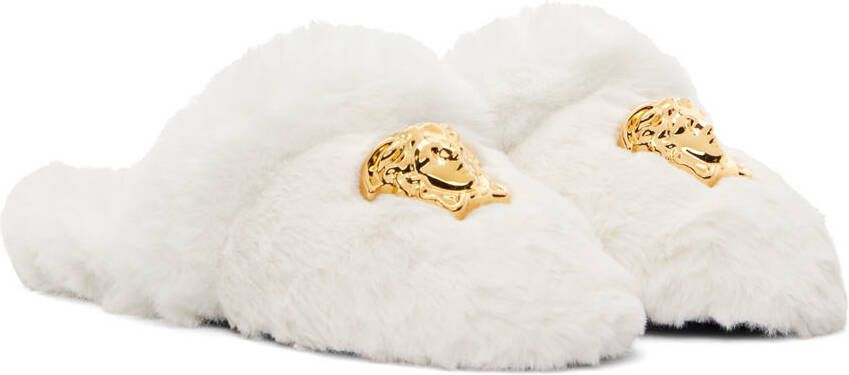 Versace White Palazzo Slippers