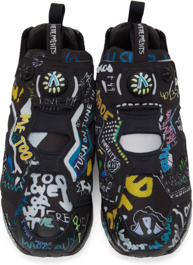 VETEMENTS Black Reebok Edition Instapump Fury Sneakers