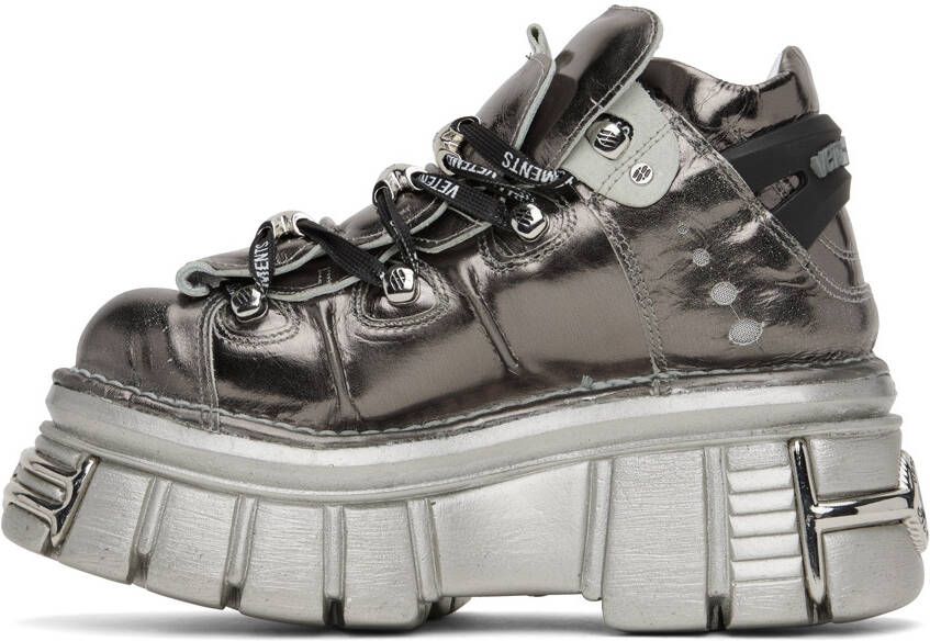 VETEMENTS Silver New Rock Edition Platform Sneakers