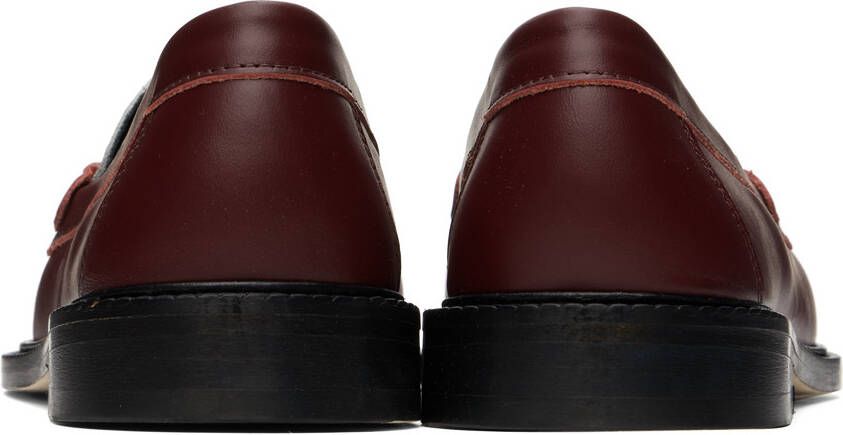 VINNY s Burgundy & White Luxe Mocassin Snaffle Loafers