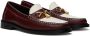 VINNY s Burgundy & White Luxe Mocassin Snaffle Loafers - Thumbnail 4