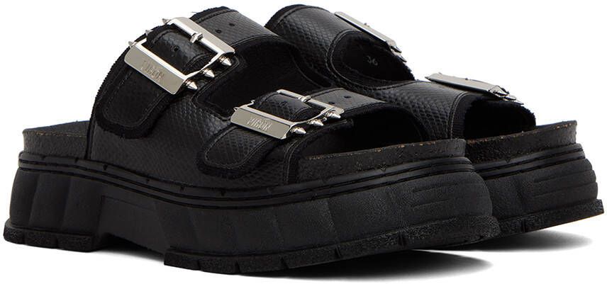 Virón Black 2018 Appleskin Faux-Leather Sandals