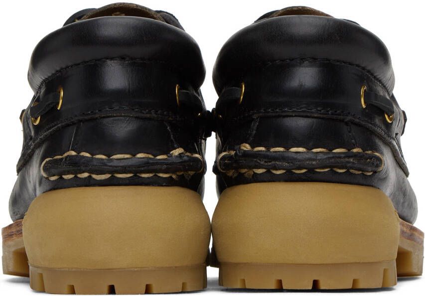 visvim Black Wallace Deck-Folk Loafers