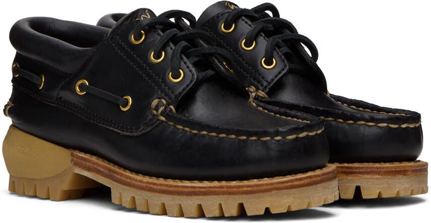 visvim Black Wallace Deck-Folk Loafers