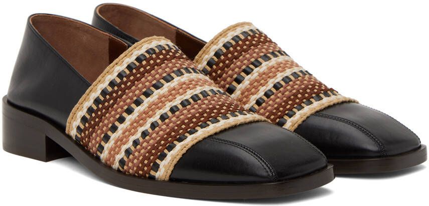 Wales Bonner Black Stacked Heel Loafers