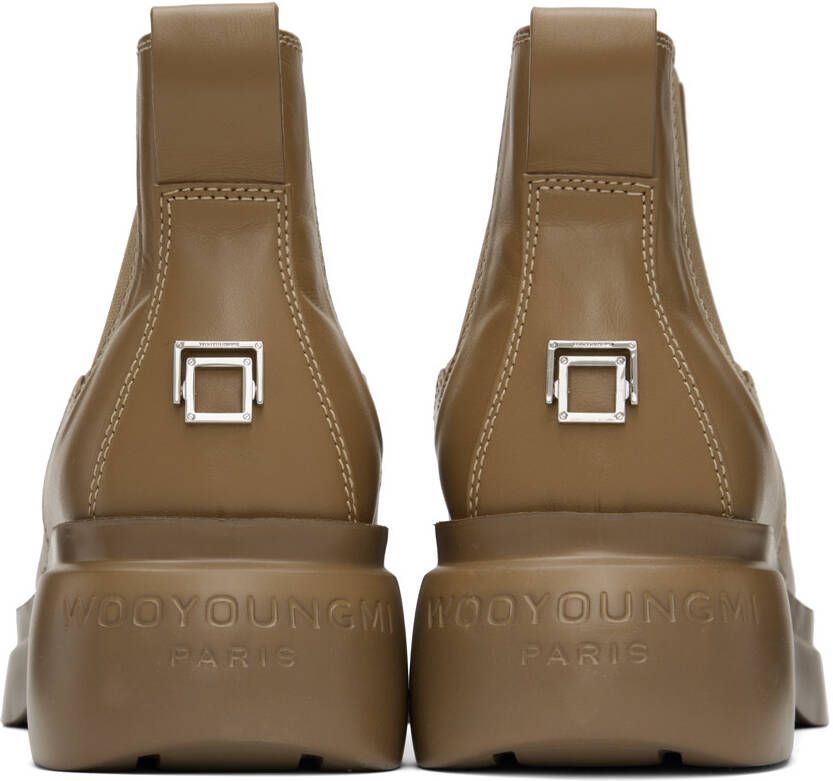 Wooyoungmi Beige Block Heel Chelsea Boots