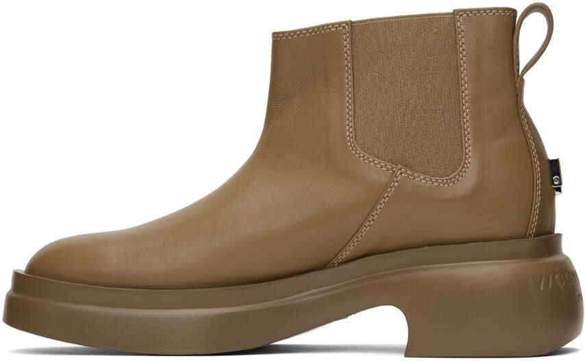 Wooyoungmi Beige Block Heel Chelsea Boots