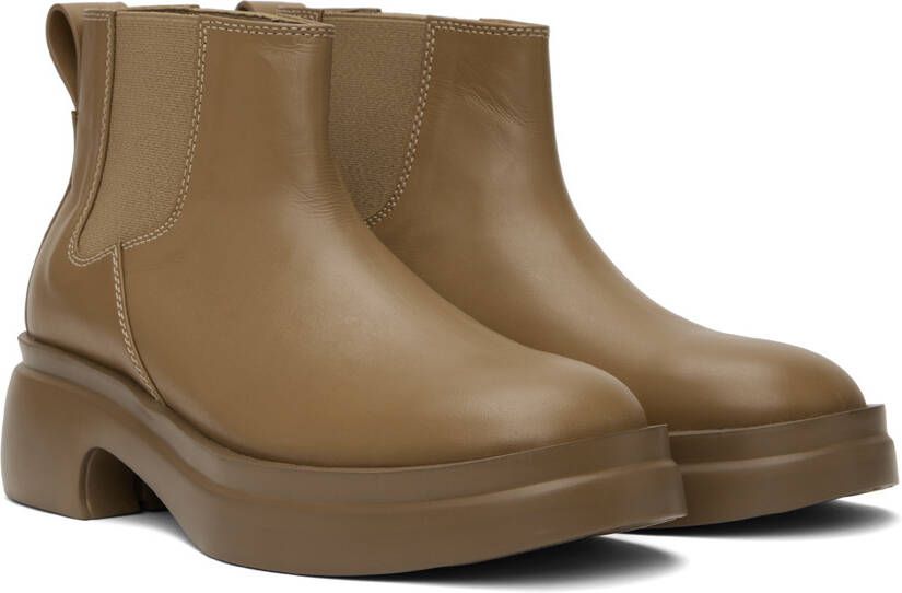 Wooyoungmi Beige Block Heel Chelsea Boots