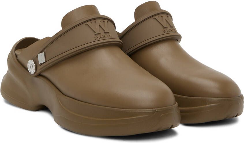 Wooyoungmi Beige Embossed Clogs