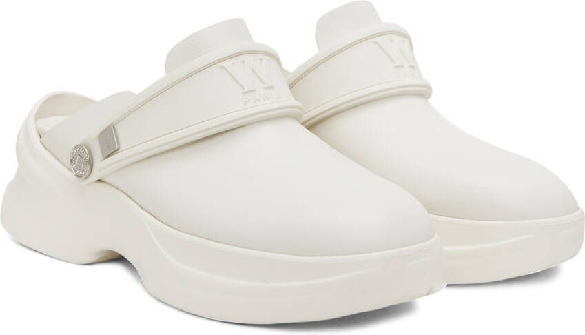 Wooyoungmi White Embossed Clogs