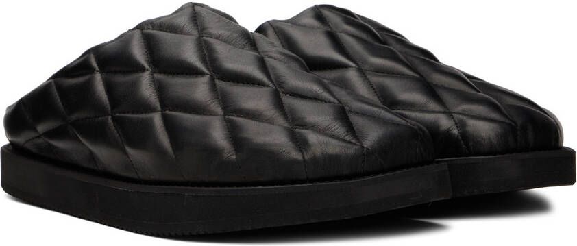 Y's Black Quilted Slippers