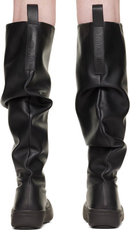 YUME Black Fisherman Faux-Leather Boots