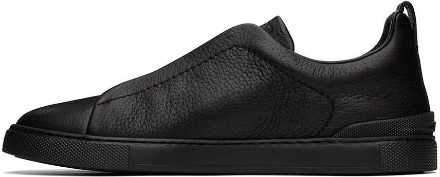 ZEGNA Black Triple Stitch Sneakers