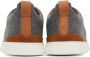 ZEGNA Gray & Brown Triple Stitch Sneakers - Thumbnail 2
