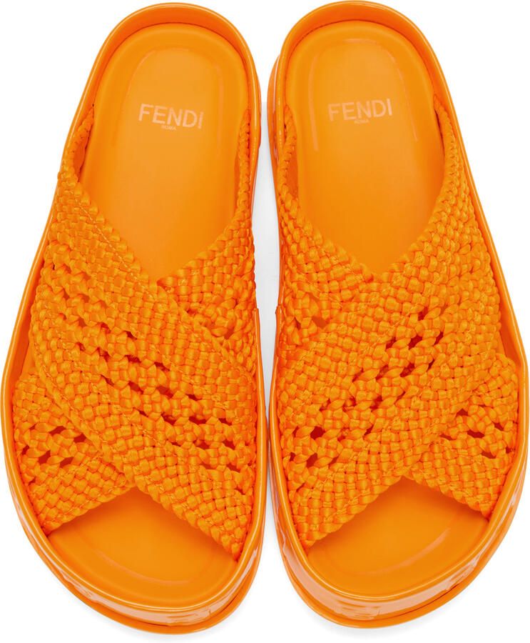 Fendi Orange 'Forever ' Reflections Sandals
