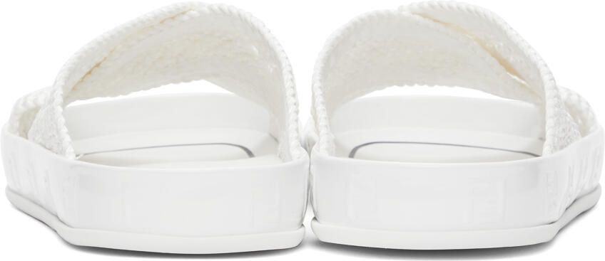 Fendi White Woven Slides - Picture 2