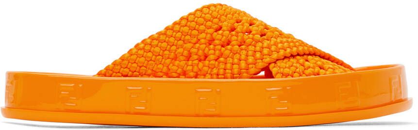 Fendi Orange 'Forever ' Reflections Sandals