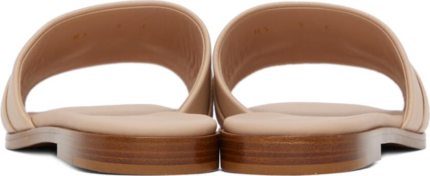 Ferragamo Beige Gancini Flat Sandals