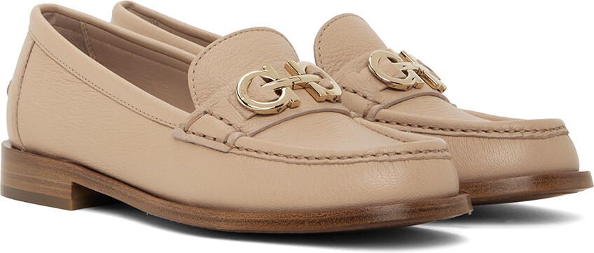 Ferragamo Beige Gancini Loafers - Picture 2