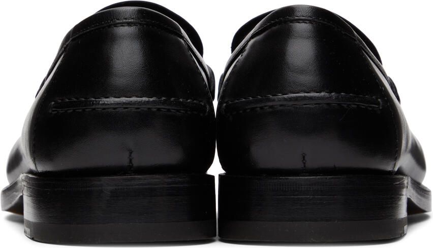 Salvatore Ferragamo Black Calfskin Penny Loafers